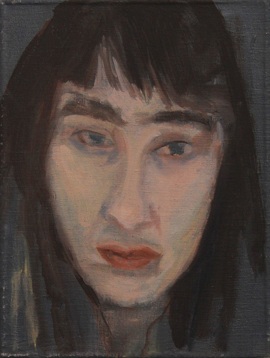 Apolonia Sokol, MOI SANS MASQUE, 2015. Huile sur toile. 18 x 24 cm - Courtesy de l'artiste